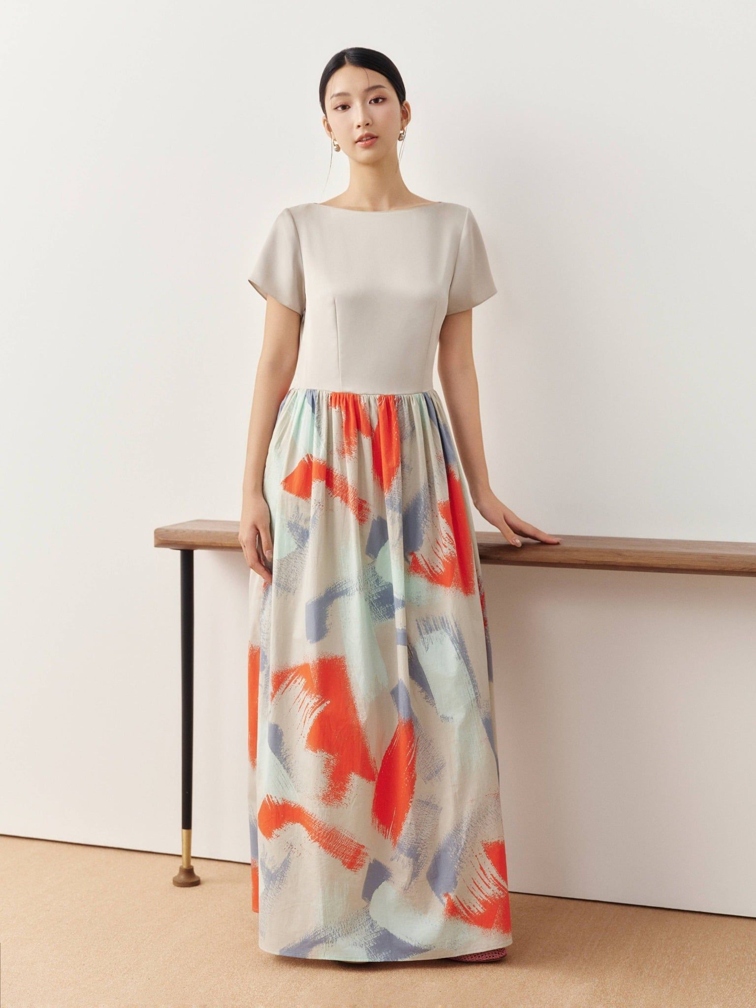  Đầm dài hoạ tiết | Mauve Painted dress 