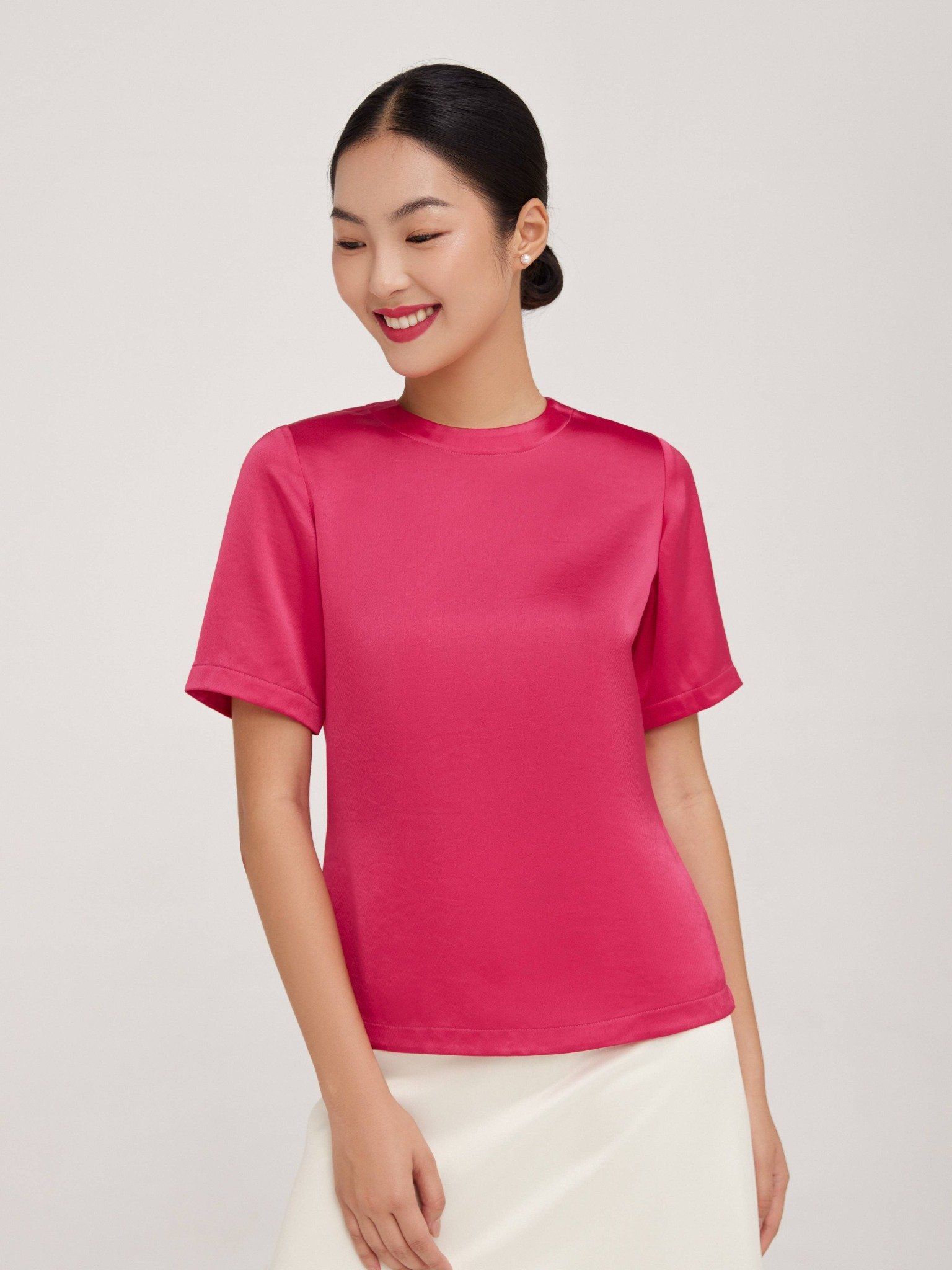  Áo lụa | Mauve Premium silk tee 