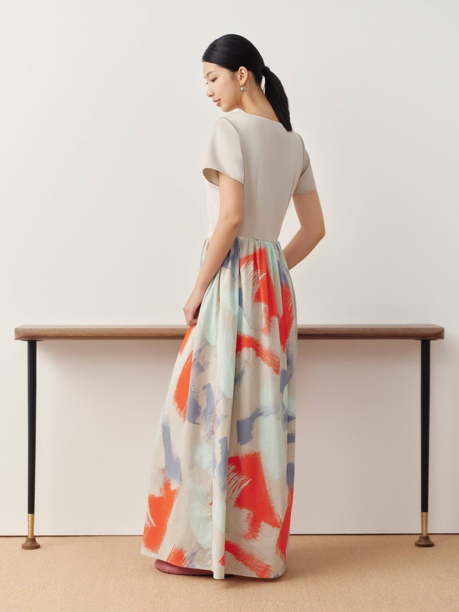  Đầm dài hoạ tiết | Mauve Painted dress 