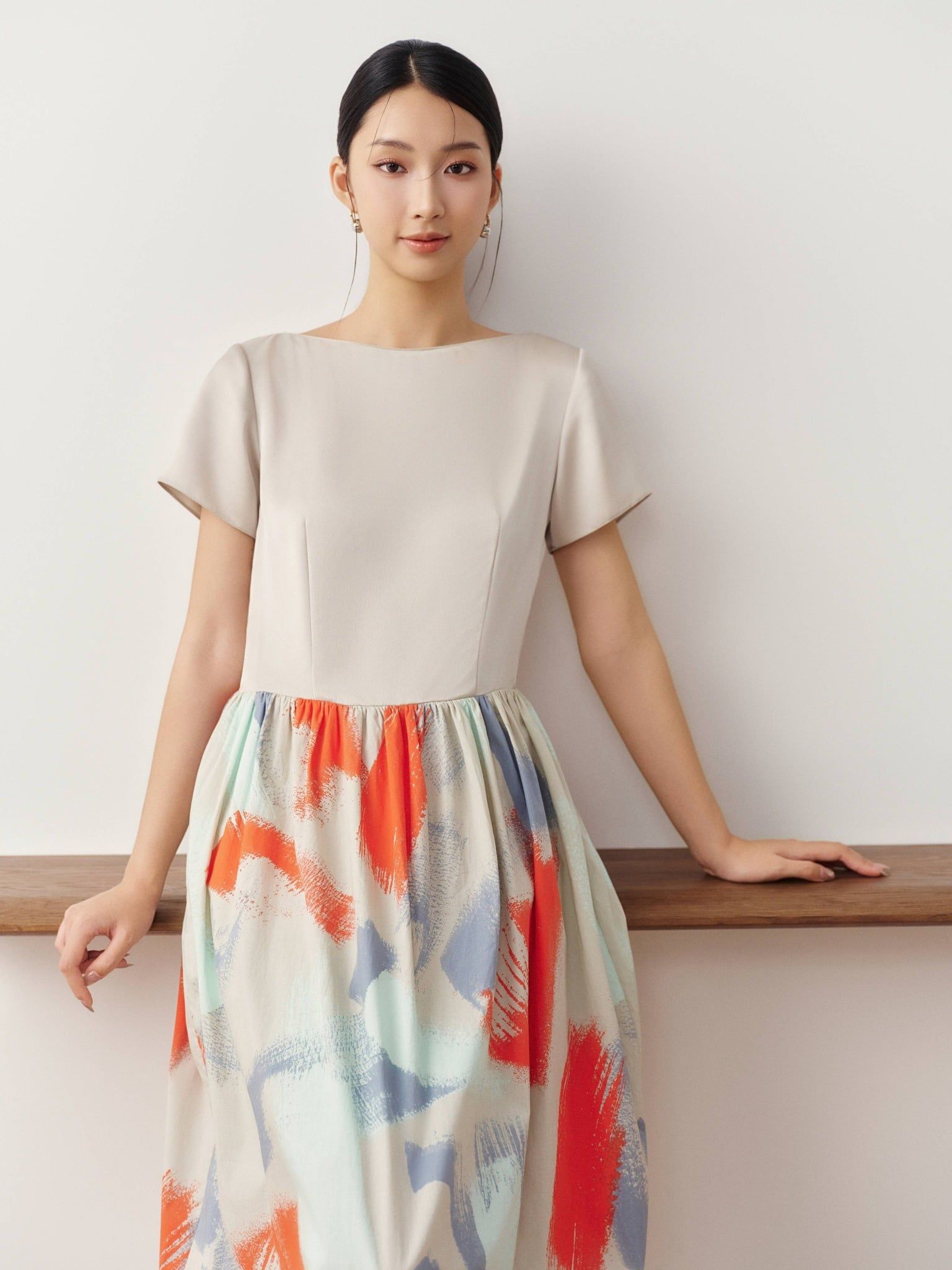 Đầm dài hoạ tiết | Mauve Painted dress 