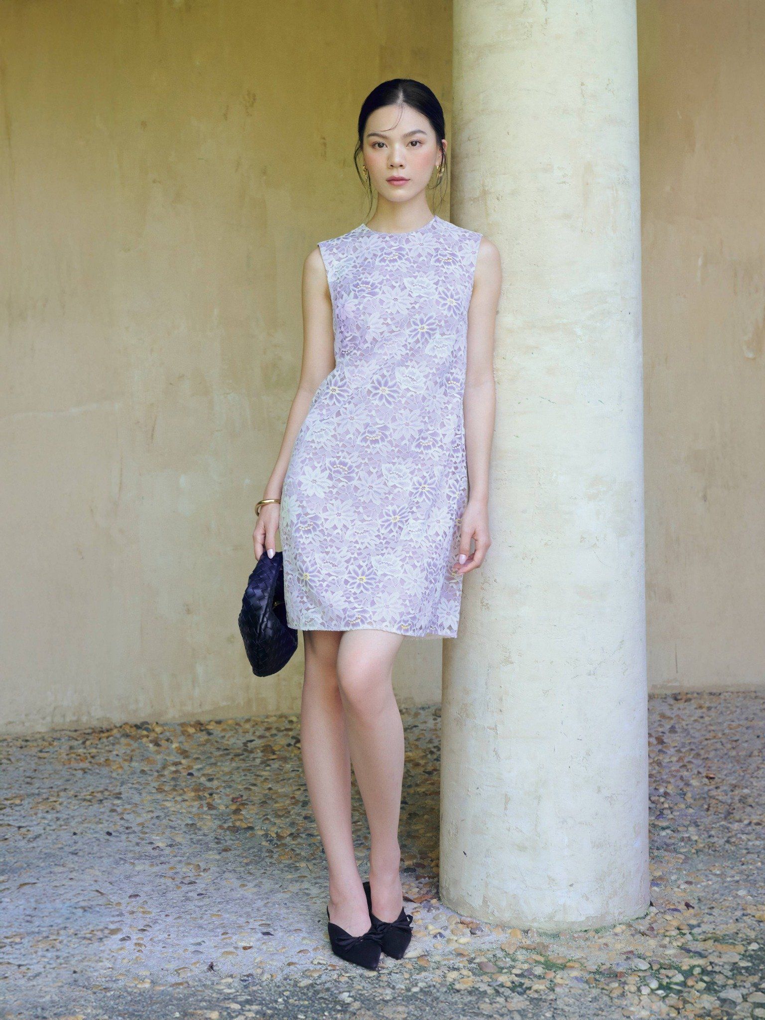  Đầm ngắn ren tím | Mauve Violet dress 