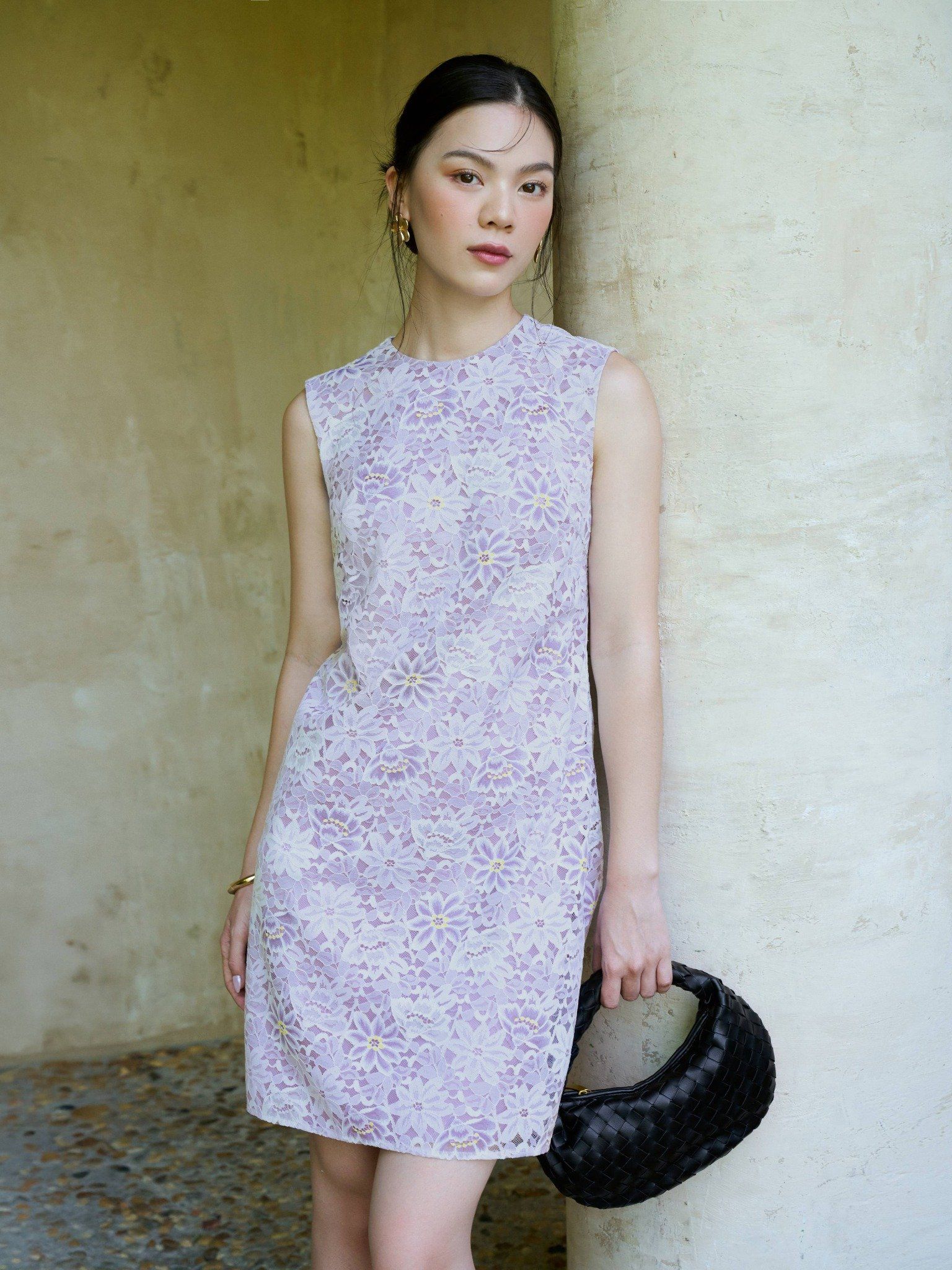  Đầm ngắn ren tím | Mauve Violet dress 