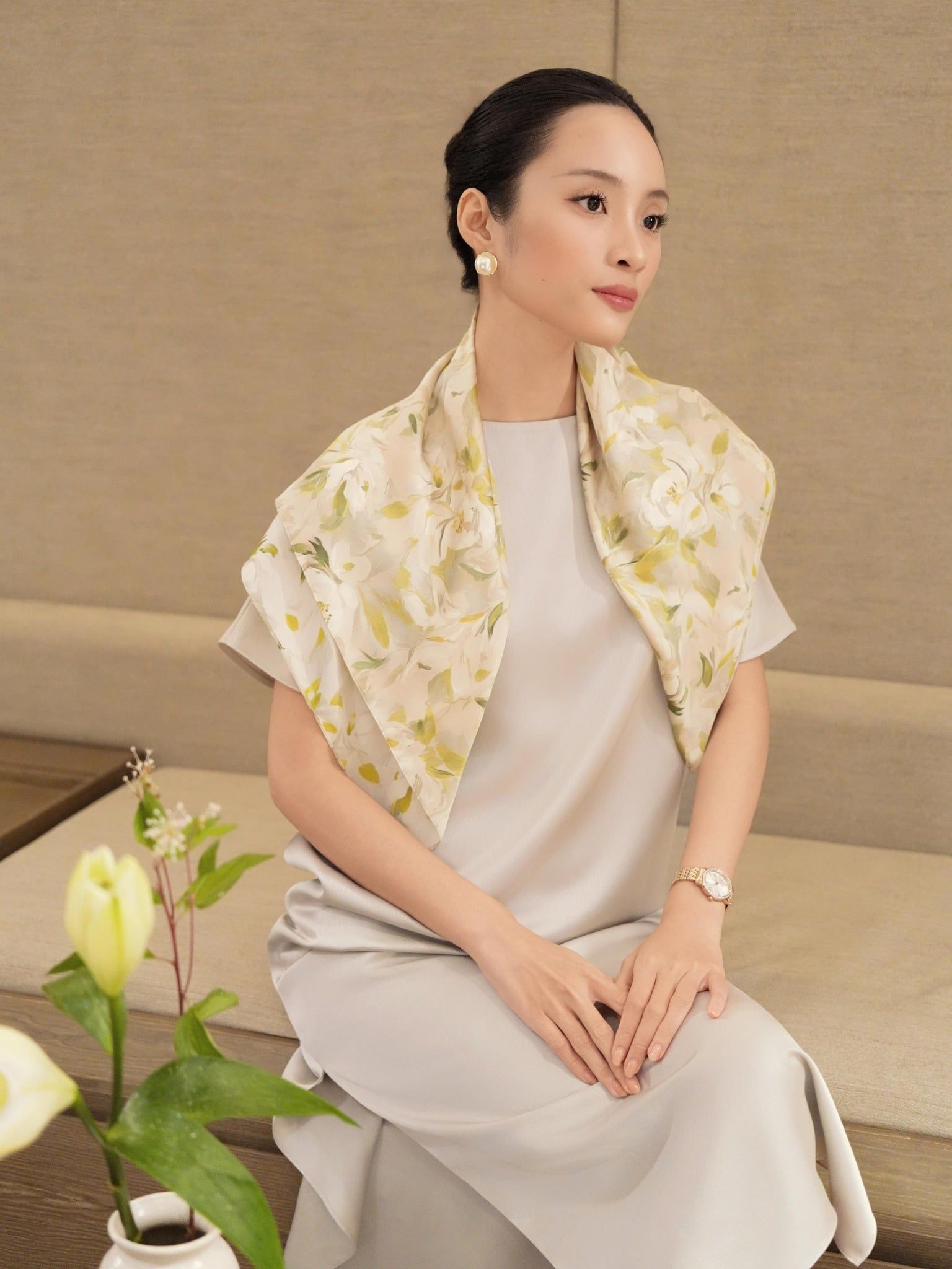  Khăn lụa | Mauve silk scarf 