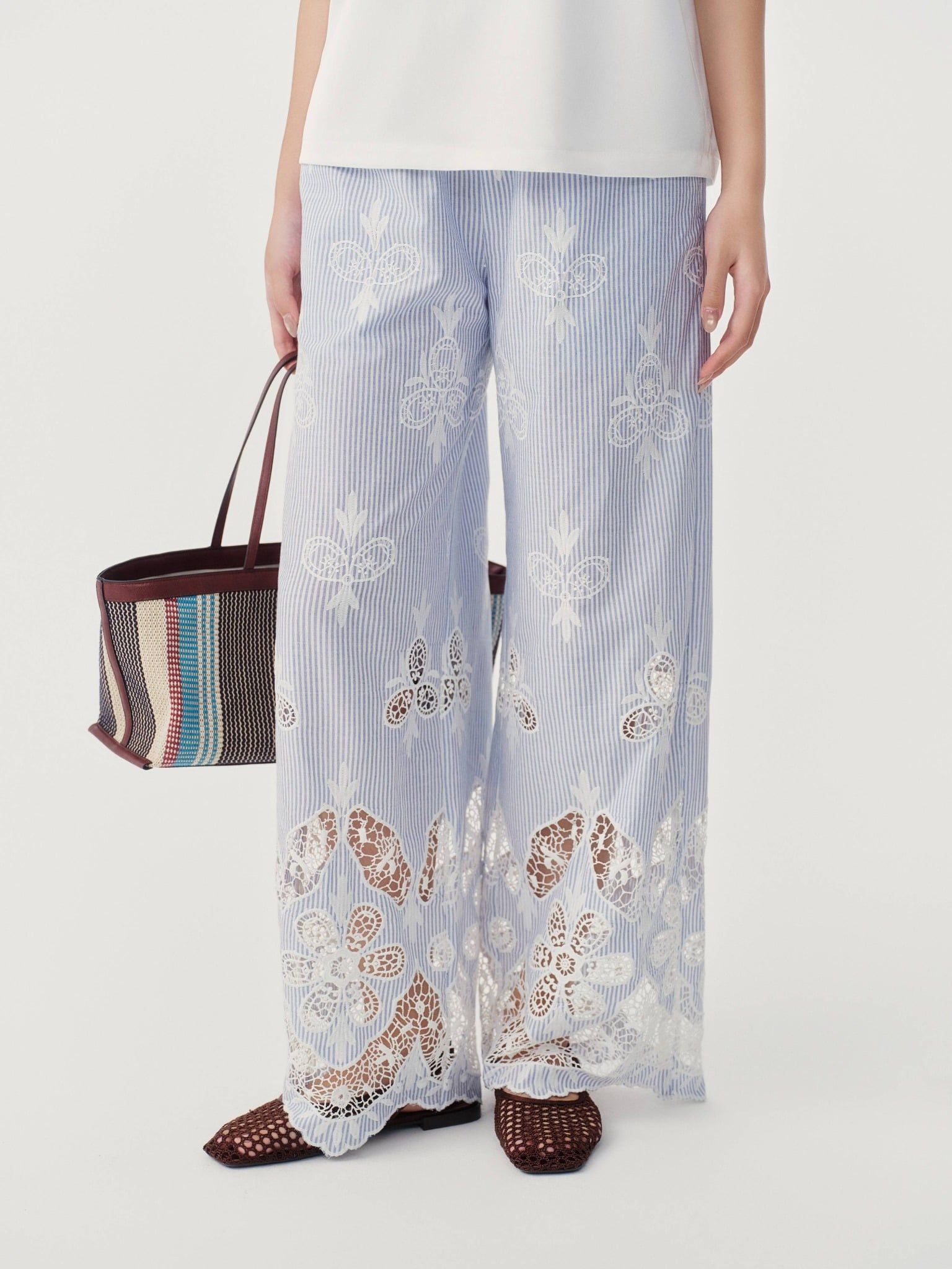  Quần cotton chân ren | Mauve Relax pants (lưng thun ngang rốn) 
