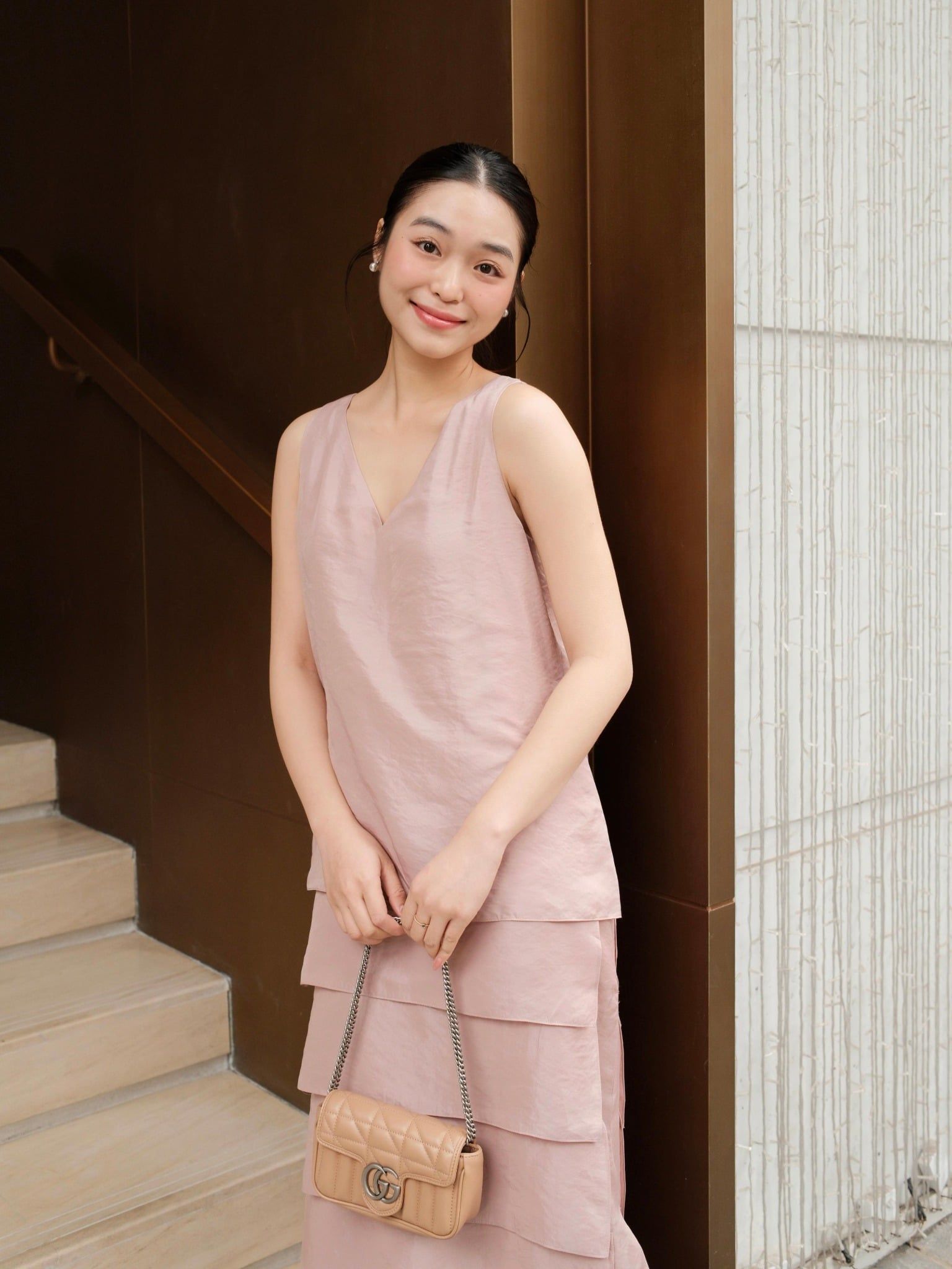  Đầm lụa tùng bậc thang | Mauve Terraced dress 