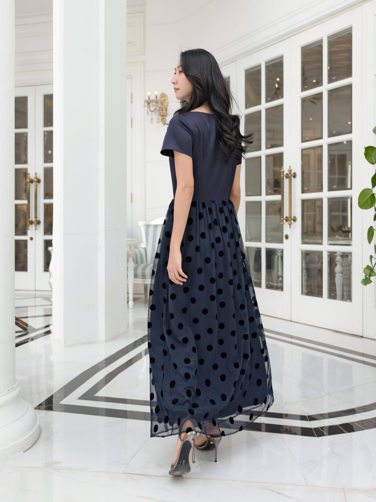  Đầm maxi tùng lưới | Mauve PolkaDot Tulle dress 