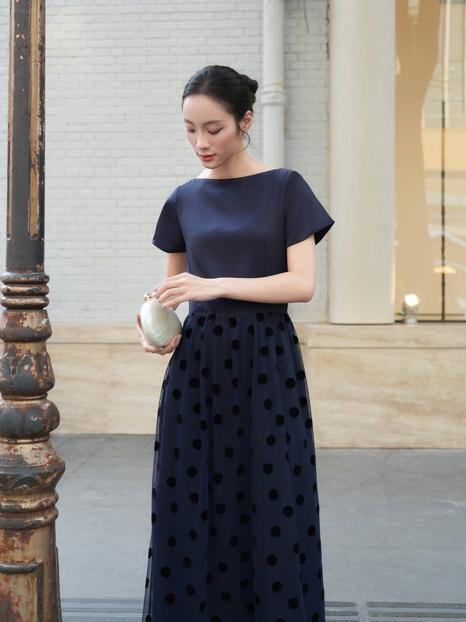  Đầm maxi tùng lưới | Mauve PolkaDot Tulle dress 