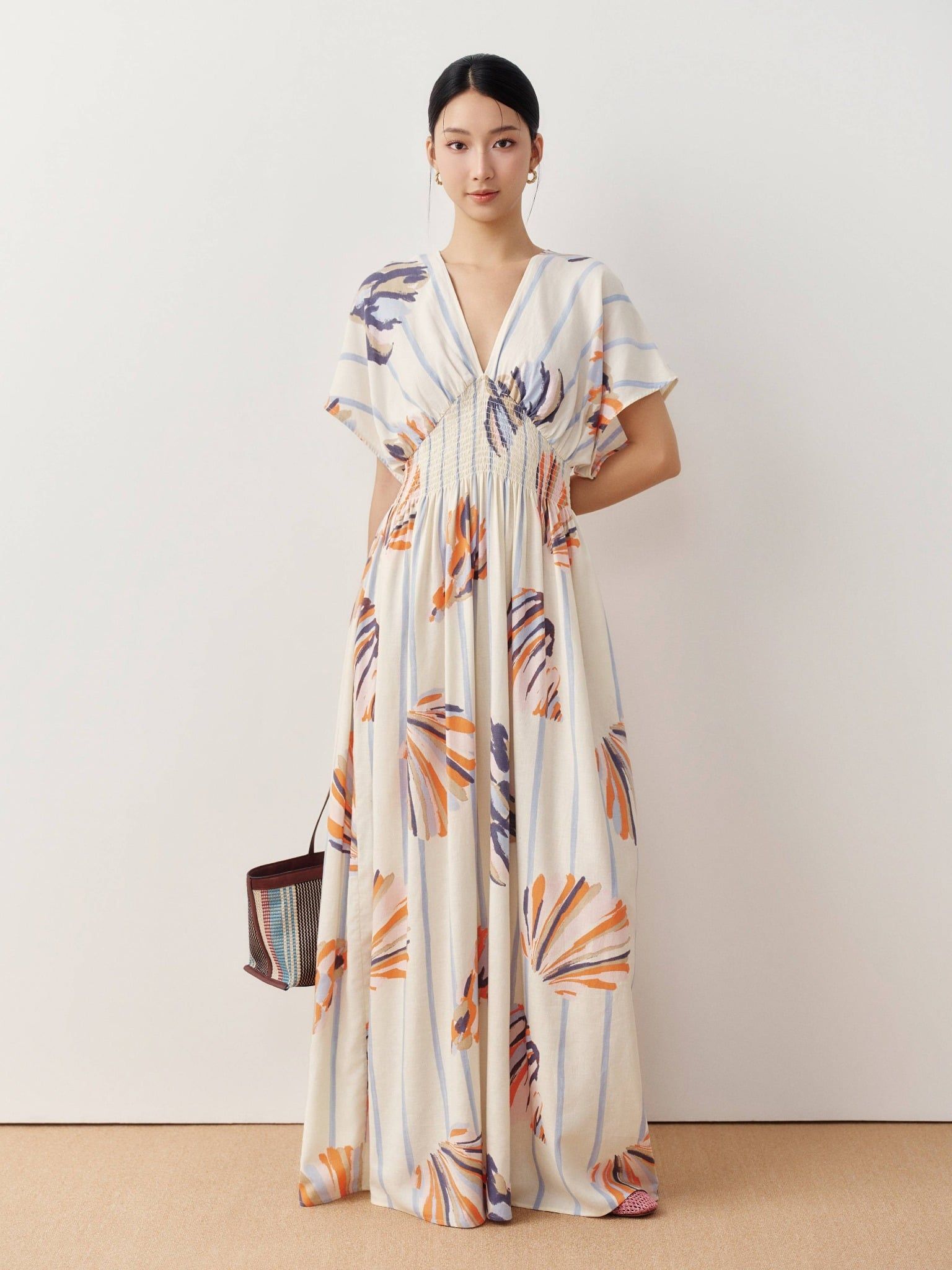  Đầm maxi hoạ tiết | Mauve Flowy maxi dress 