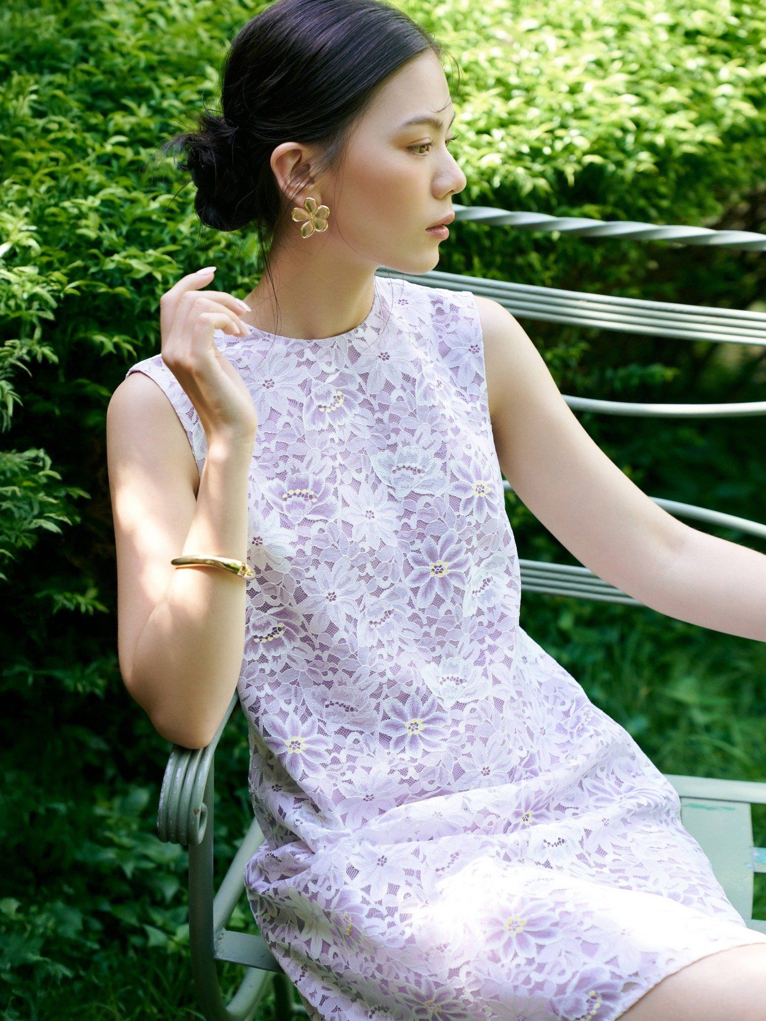 Đầm ngắn ren tím | Mauve Violet dress 