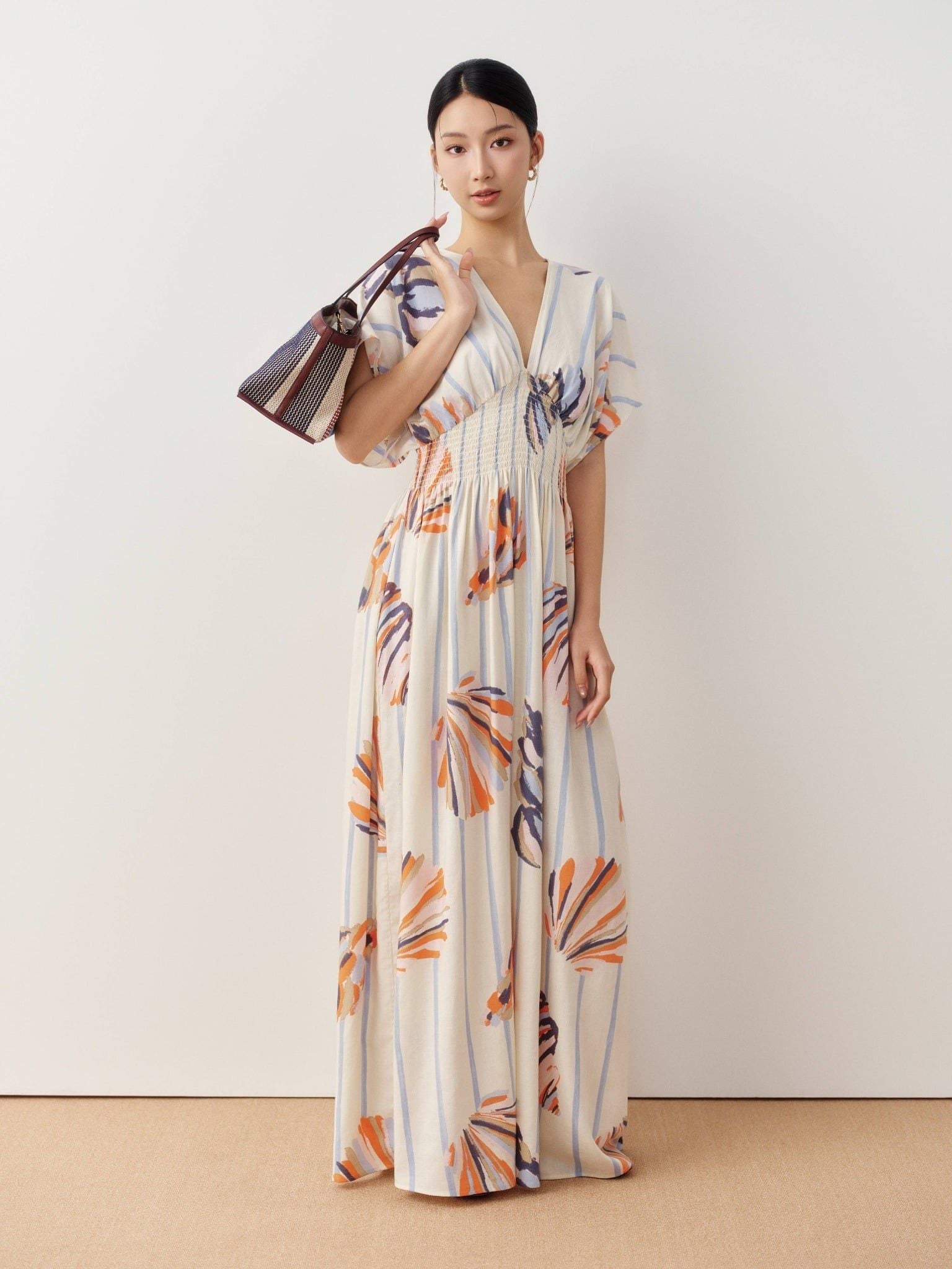  Đầm maxi hoạ tiết | Mauve Flowy maxi dress 