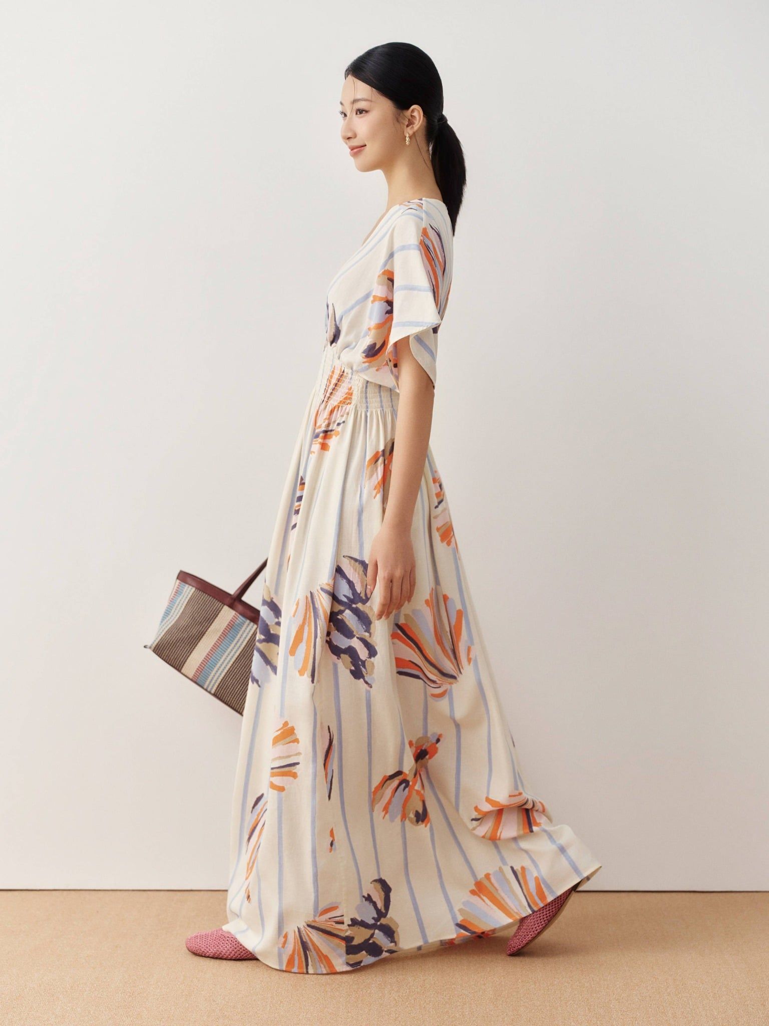  Đầm maxi hoạ tiết | Mauve Flowy maxi dress 