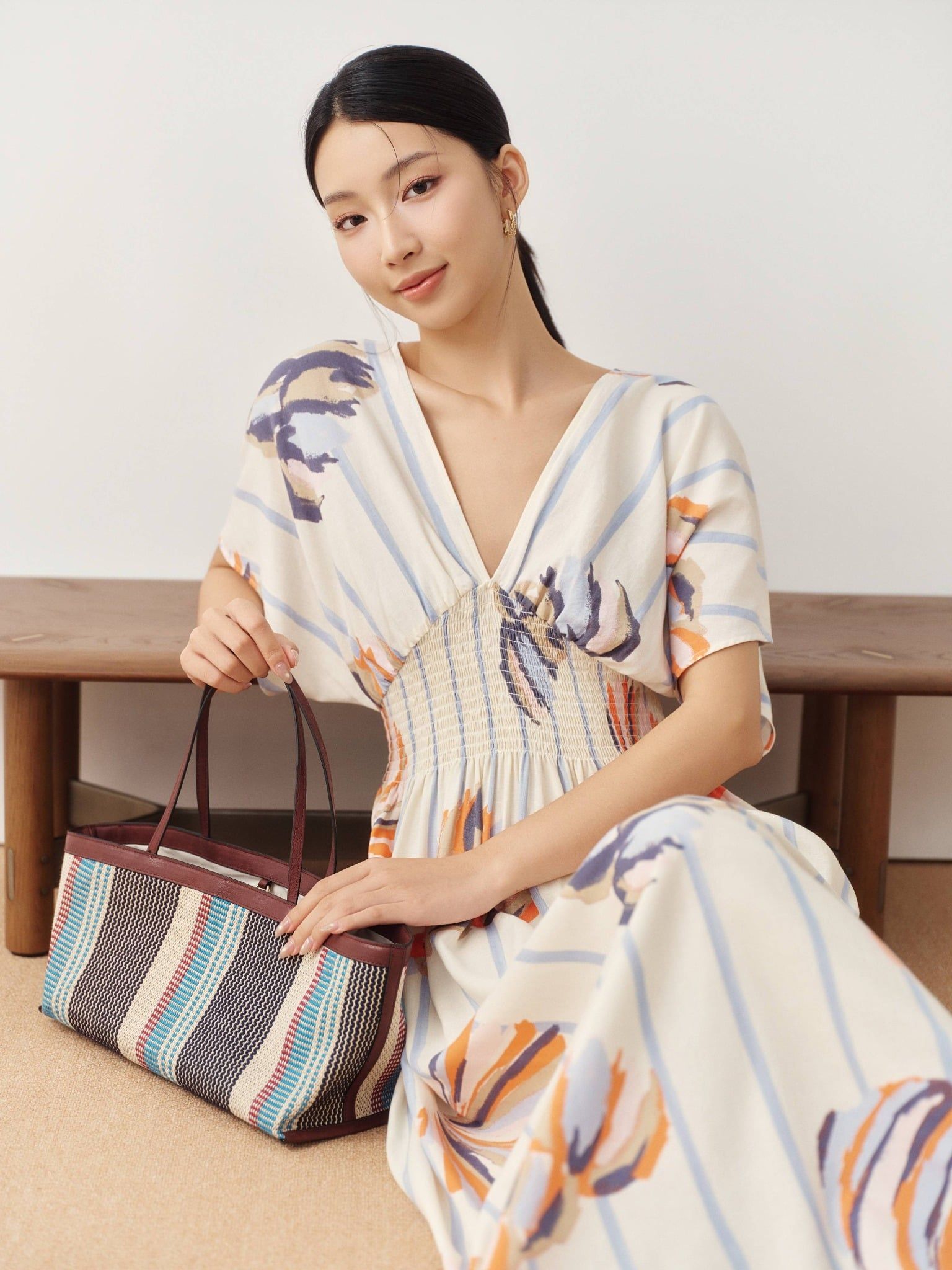  Đầm maxi hoạ tiết | Mauve Flowy maxi dress 