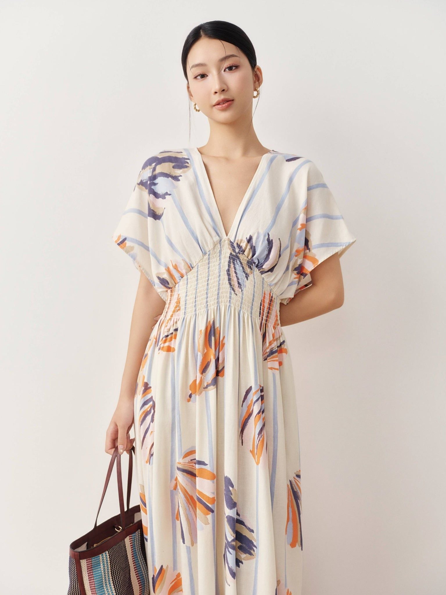  Đầm maxi hoạ tiết | Mauve Flowy maxi dress 
