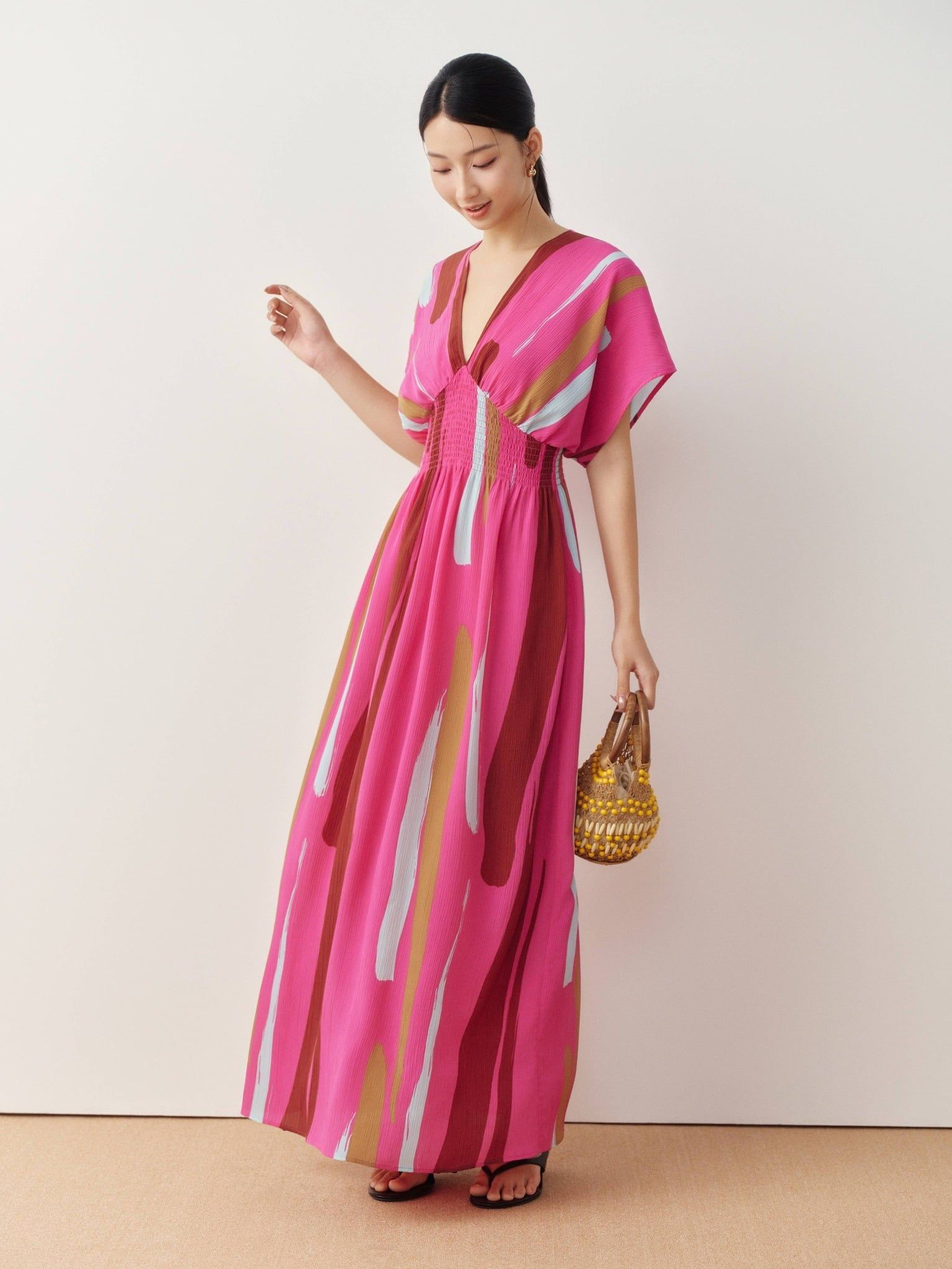  Đầm maxi hoạ tiết | Mauve Flowy maxi dress 