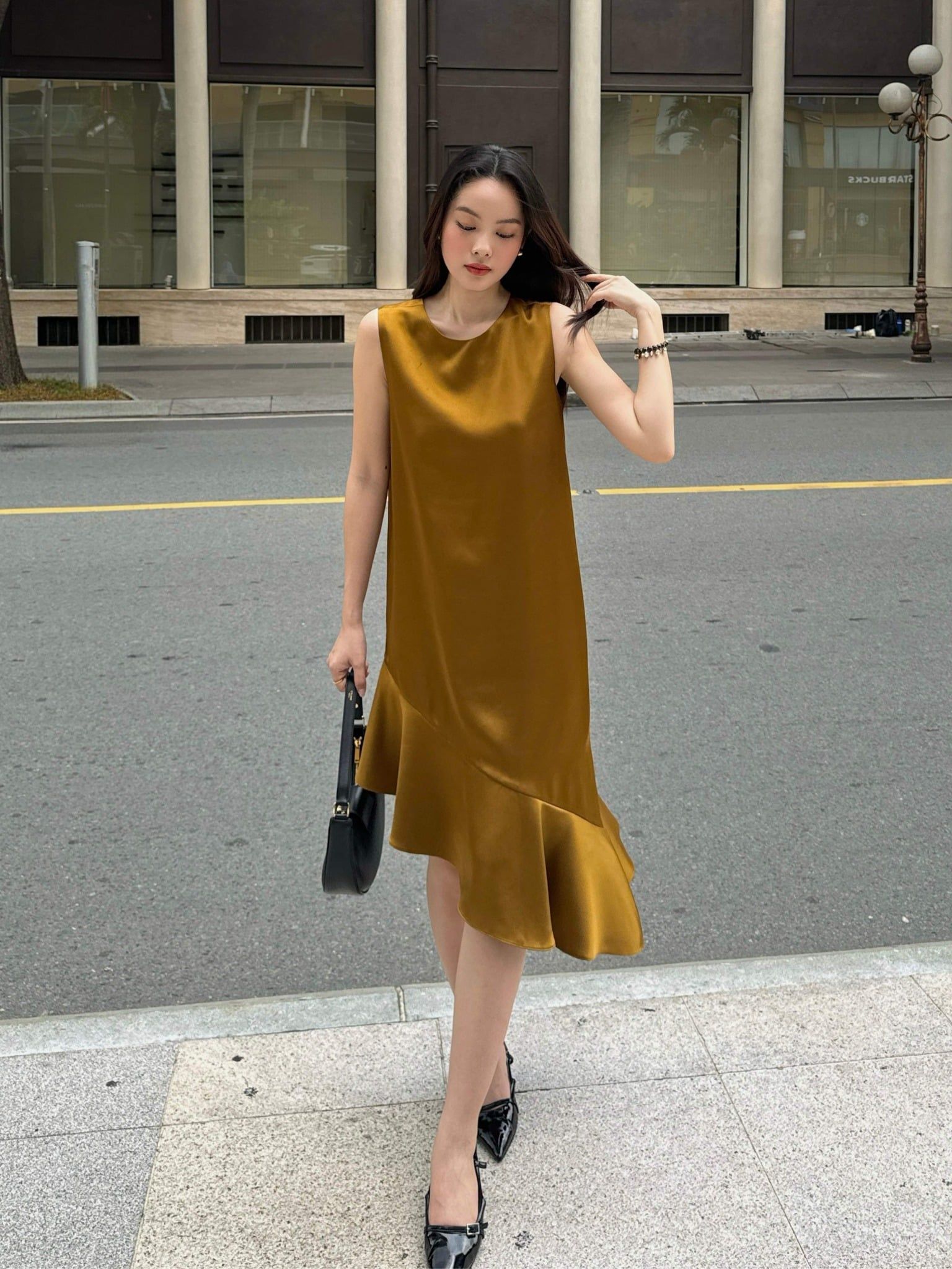  Đầm lụa bèo xéo | Mauve Calla dress 
