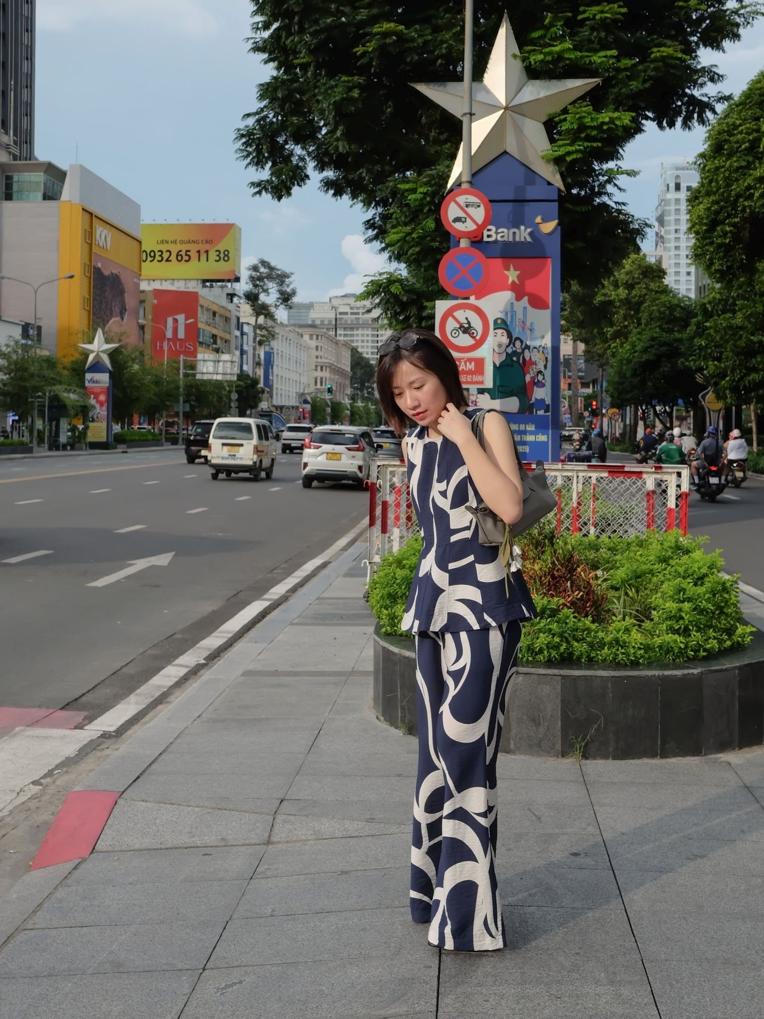  Áo hoạ tiết tùng xoè | Mauve Peplum top 