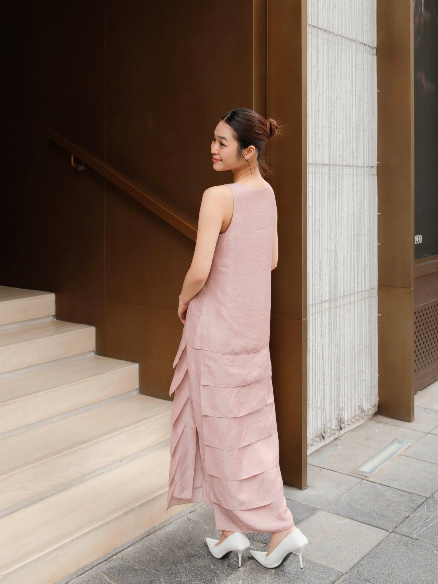  Đầm lụa tùng bậc thang | Mauve Terraced dress 
