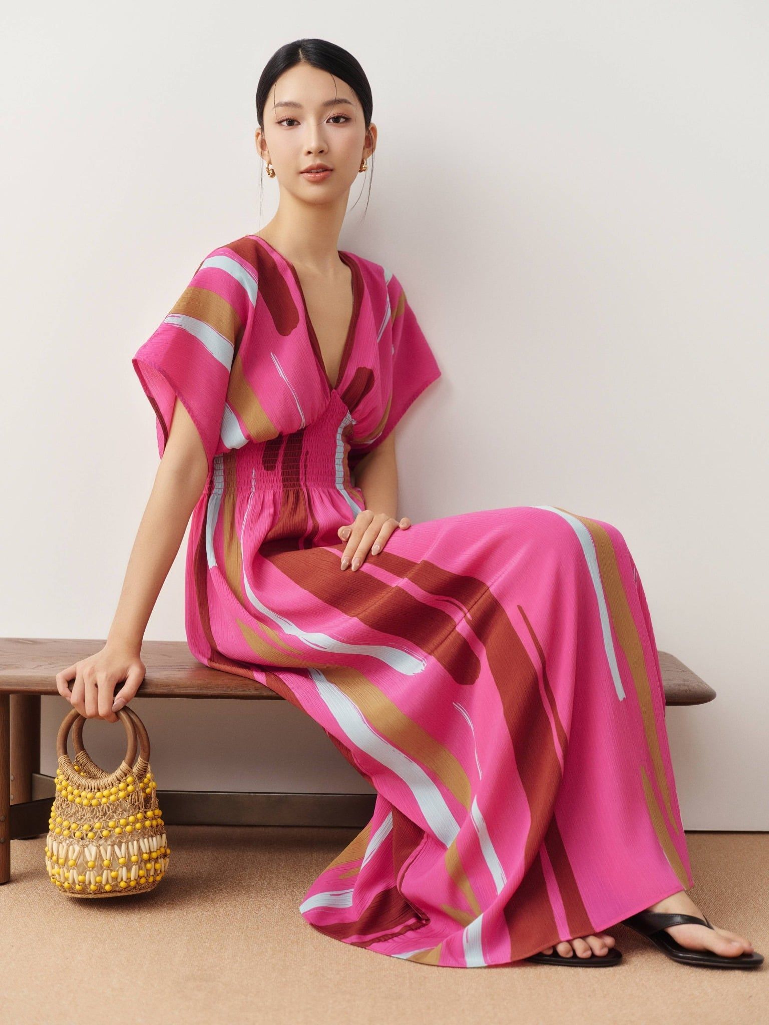  Đầm maxi hoạ tiết | Mauve Flowy maxi dress 