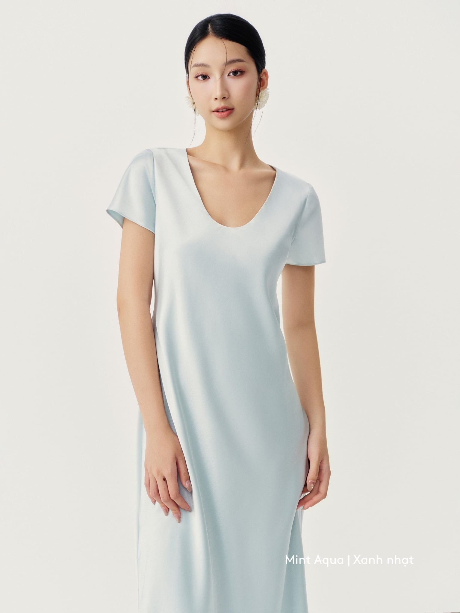  Đầm Uyên Ngư lụa 2 lớp | Mauve Mermaid Silk dress 