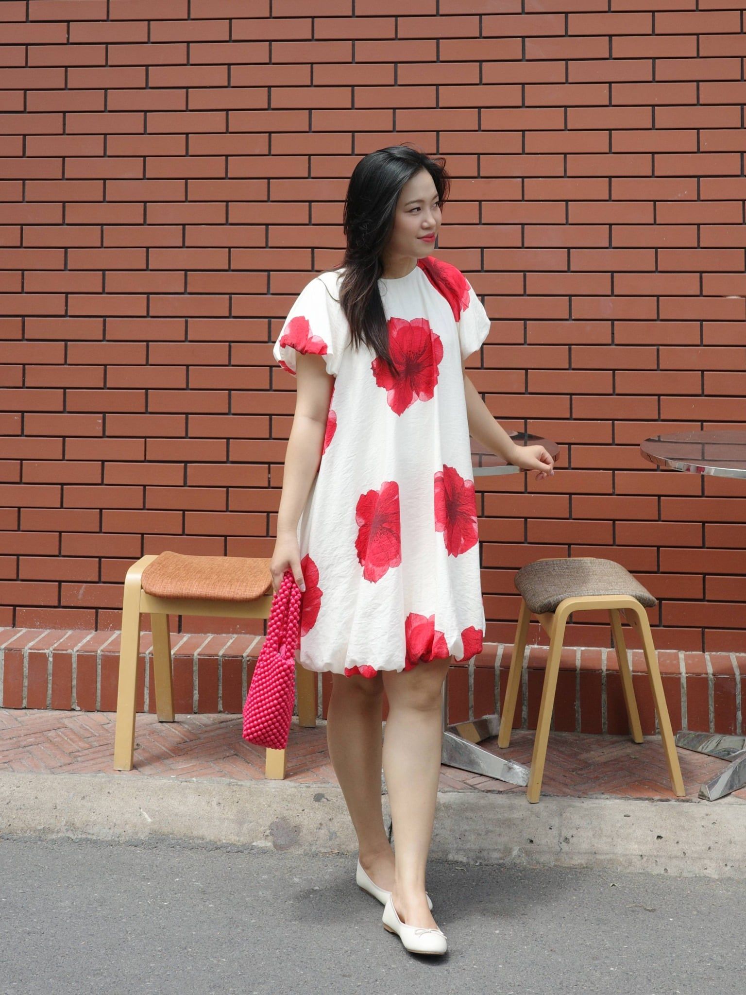  Đầm hoa dáng bí | Mauve Hibicus dress 