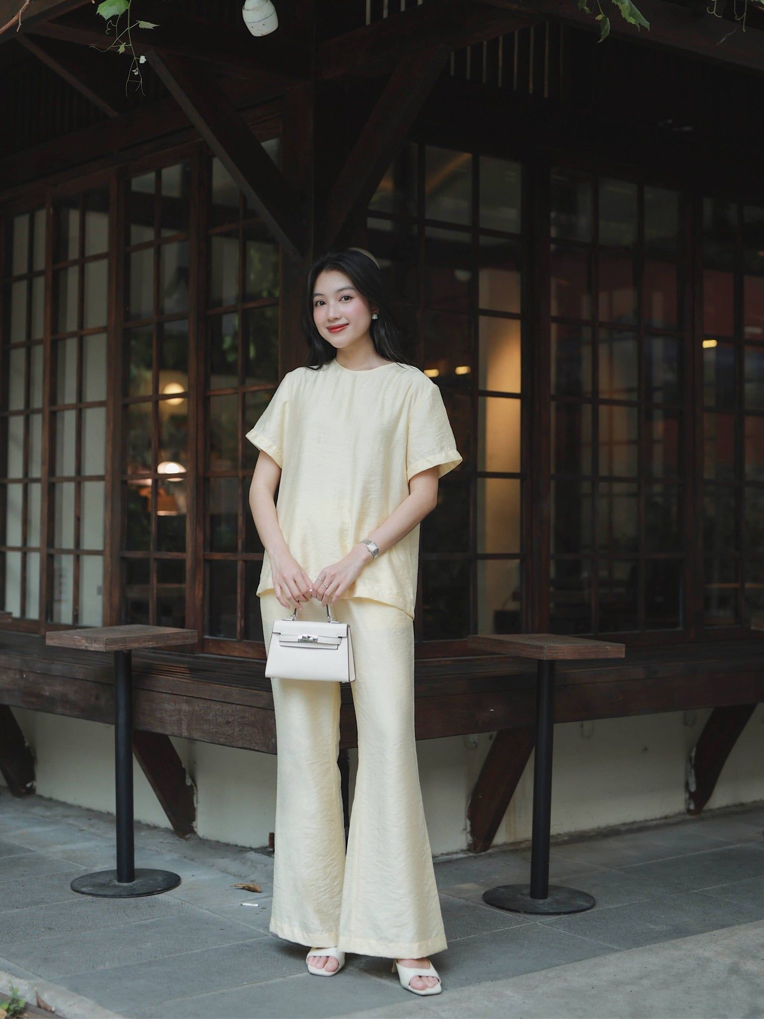  Quần suông ống loe | Mauve Comfy pants (lưng thun ngang rốn) 