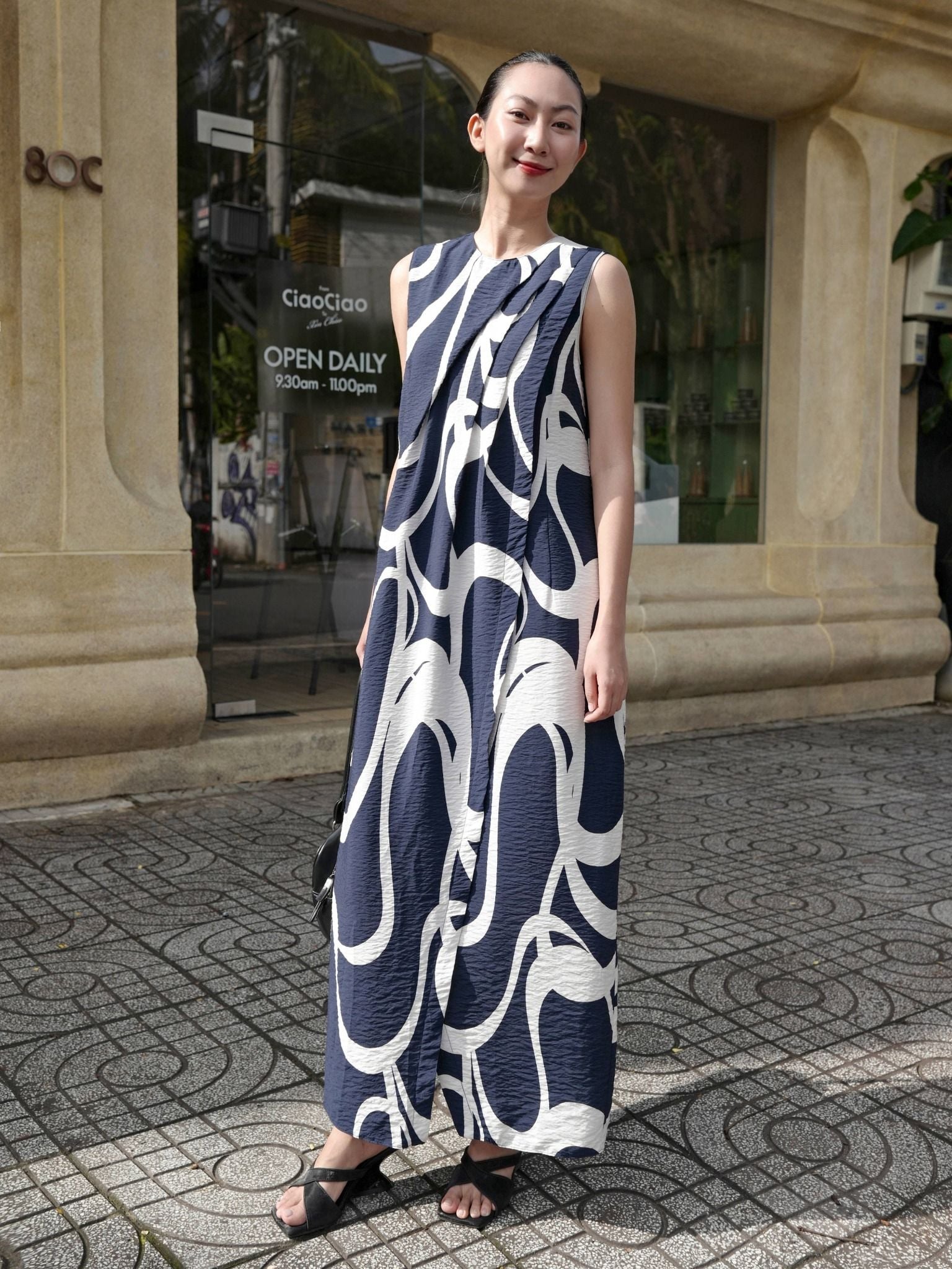  Đầm hoạ tiết vạt đắp chéo | Mauve Printed Midi dress 