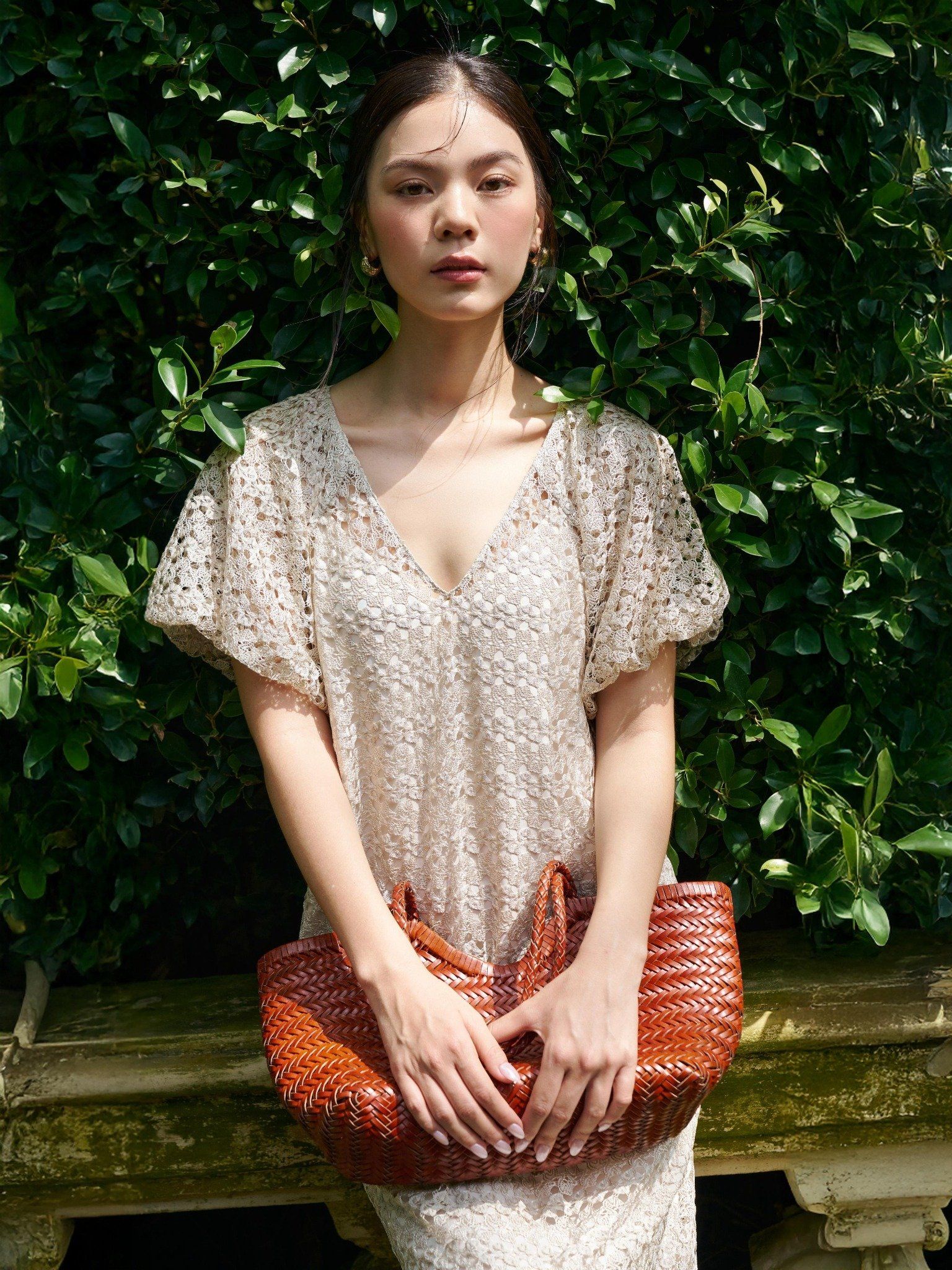  Đầm maxi ren tay bí | Mauve Lace dress 