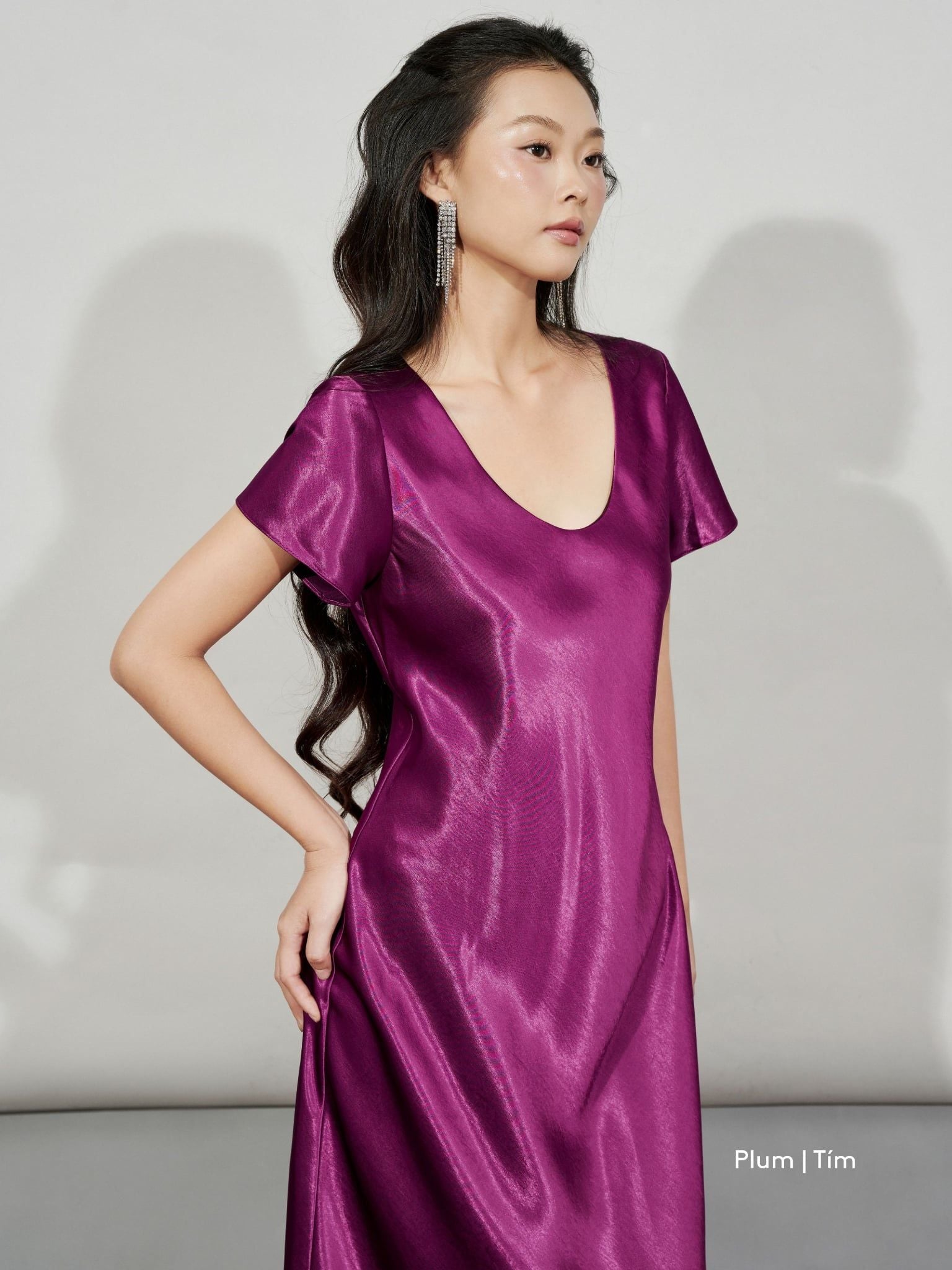  Đầm Uyên Ngư lụa 2 lớp | Mauve Mermaid Silk dress 