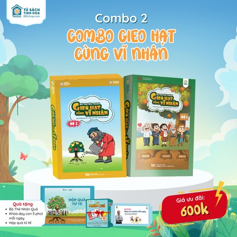 Combo Gieo Hạt Cùng Vĩ Nhân Bộ 1 + Bộ 2- Tặng Bộ Thẻ Nhân Quả Và Hộp Quà Tử Tế