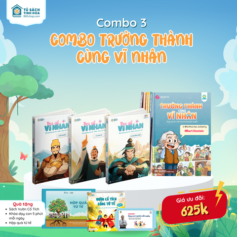 Combo Trưởng Thành Cùng Vĩ Nhân + Theo Gót Vĩ Nhân Tặng Sách Vườn Cổ Tích