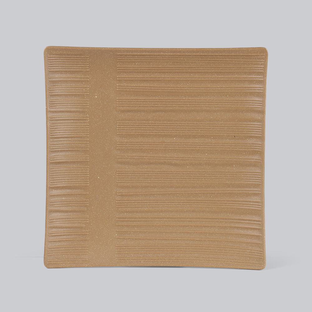 Dĩa Vuông Cạn Vân Nhám Mờ 10.5