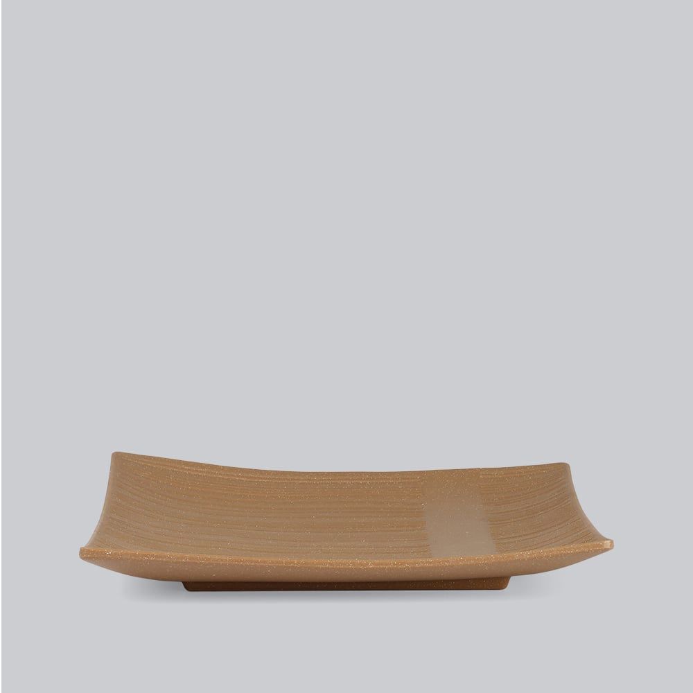 Dĩa Vuông Cạn Vân Nhám Mờ 9.4