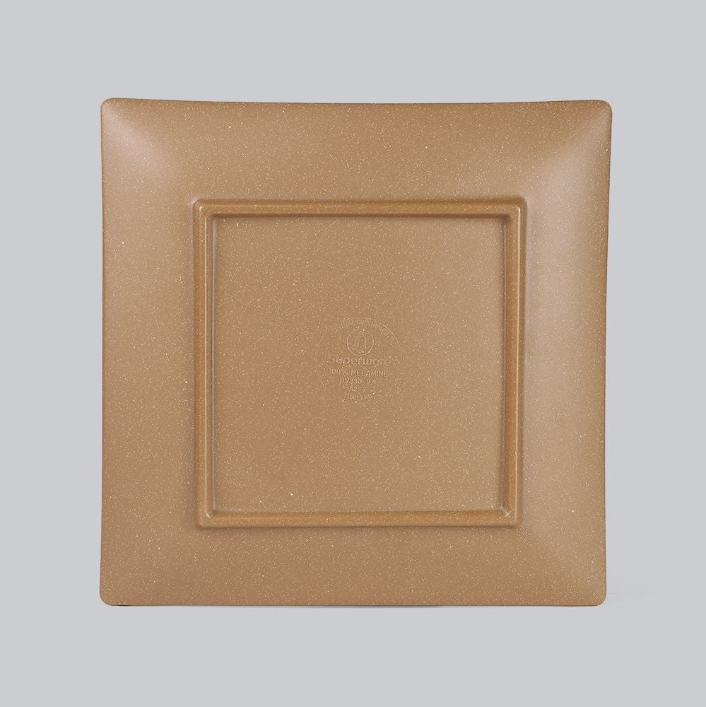 Dĩa Vuông Cạn Vân Nhám Mờ 10.5