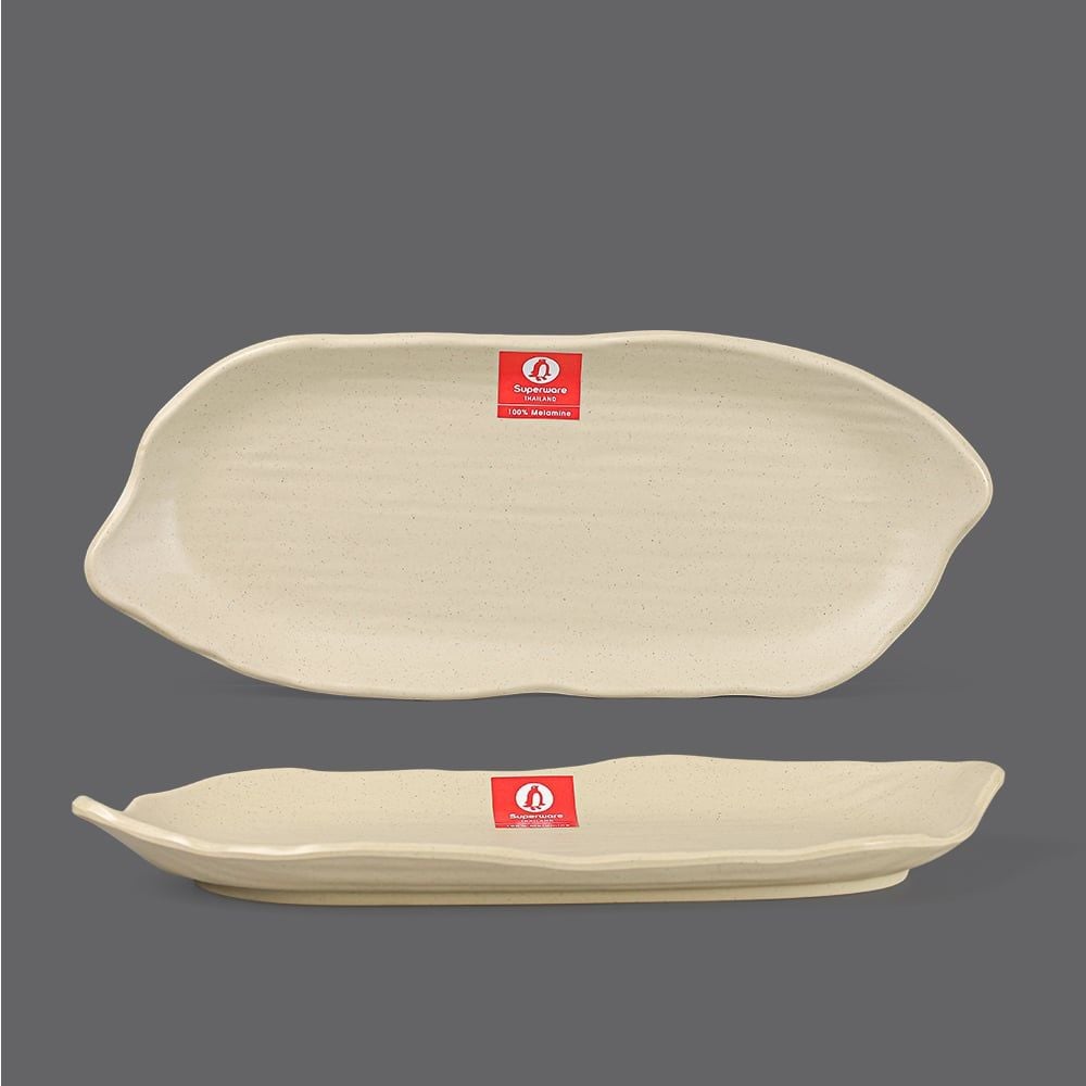 Dĩa Oval Cách Điệu Nhám 14.5