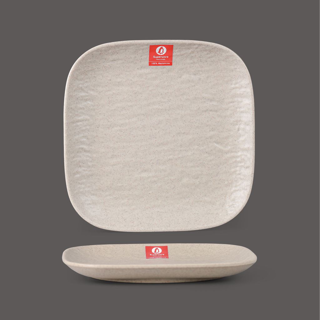 Dĩa Vuông Nhám Vân Đá 8