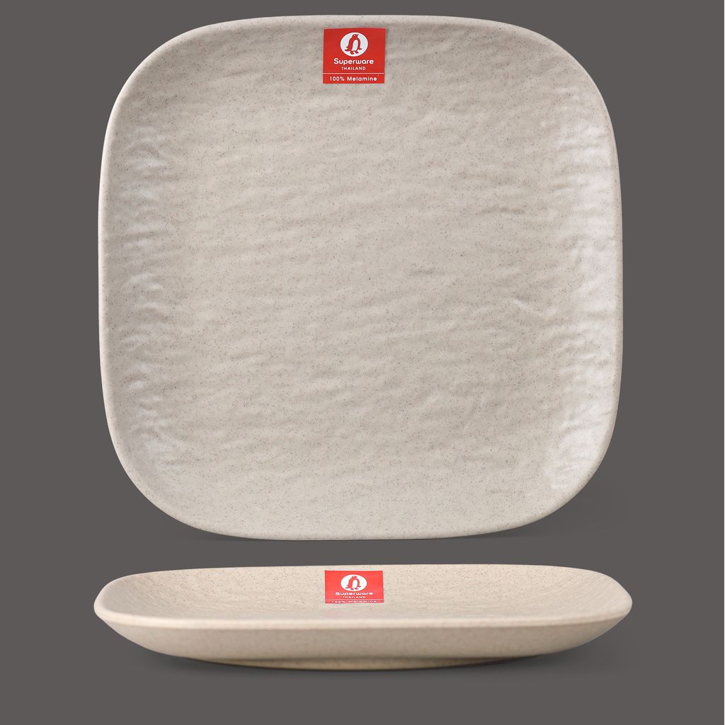 Dĩa Vuông Nhám Vân Đá 10