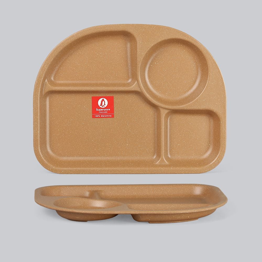 Khay bán nguyệt 4 ngăn nhám 10.5