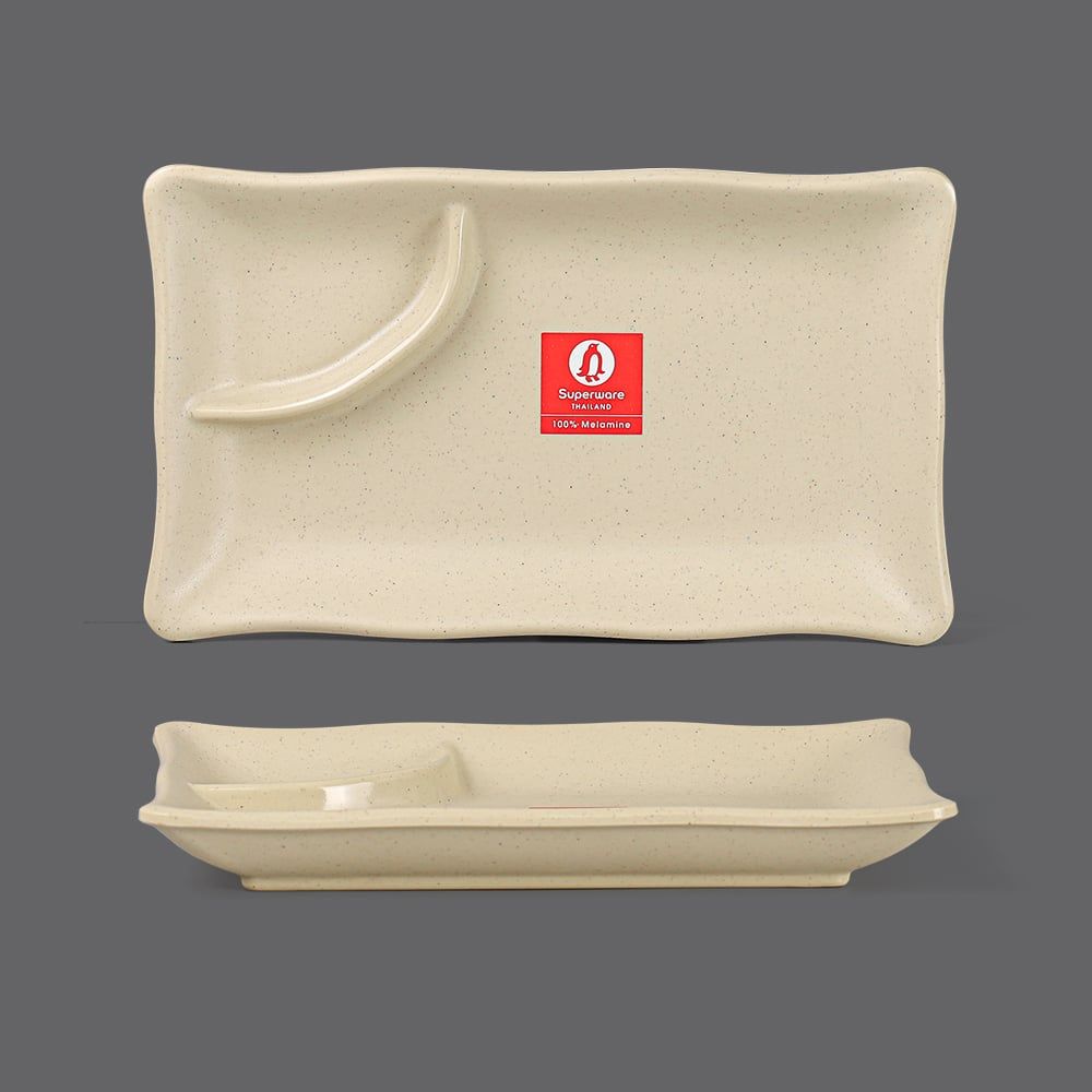 Dĩa 2 Ngăn Chữ Nhật Nhám Mờ 7.7