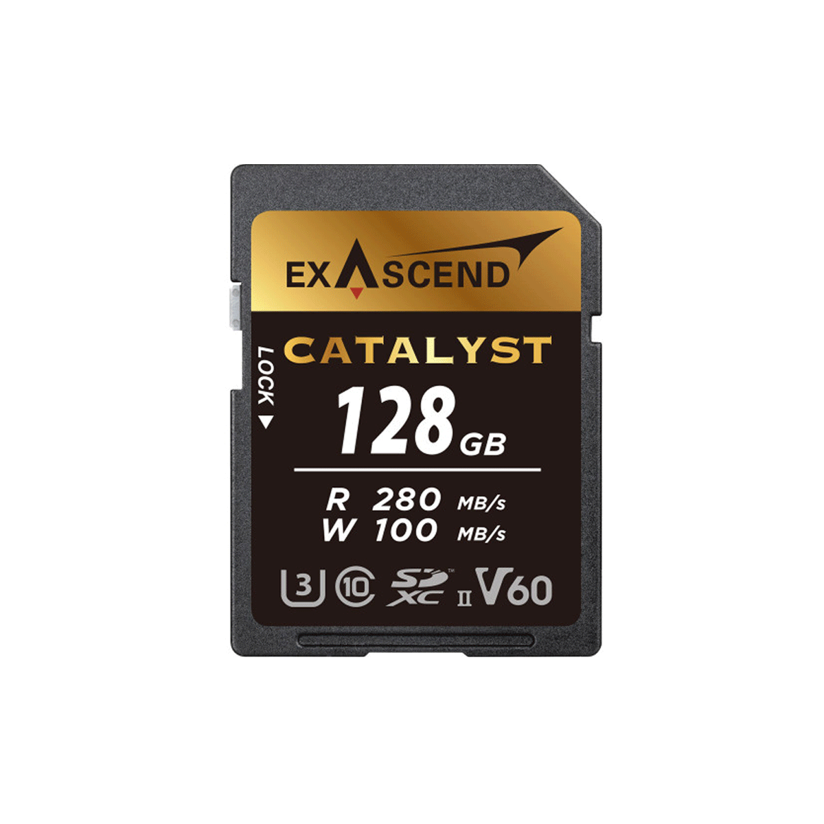  Thẻ nhớ Catalyst SD128GB V60 R280mb/W100mb, hiệu Exascend - Chính hãng 