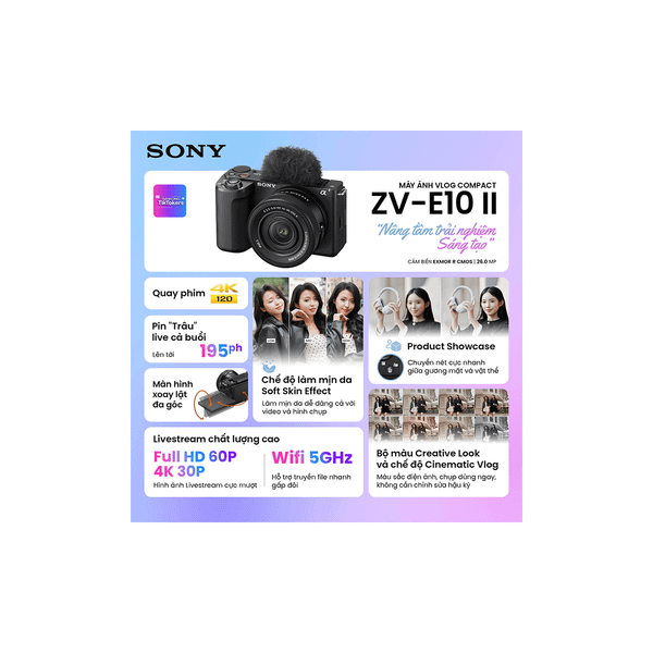  Máy ảnh Vlog Compact Sony ZV-E10 II (ZVE10M2) 