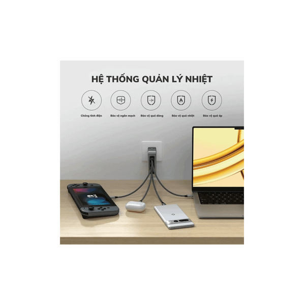 Sạc GaN Satechi 145W 4 cổng USB-C / ST-W145GTM