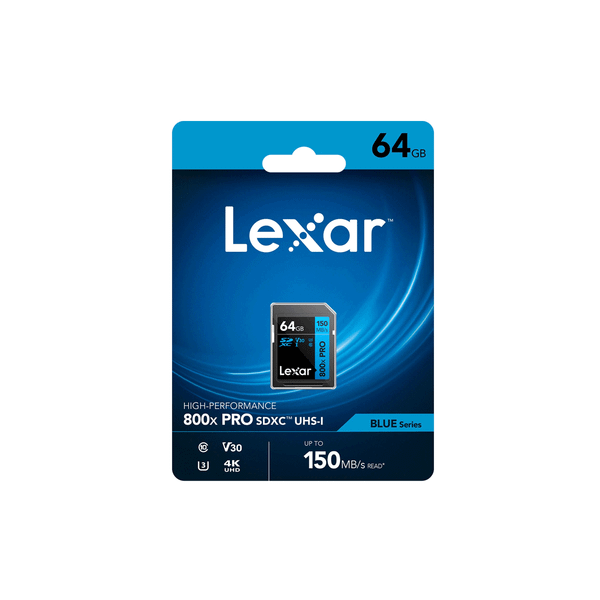  Thẻ nhớ Lexar SD64GB Professional 800x Pro SDXC UHS-I R150Mb V30 - Chính Hãng 