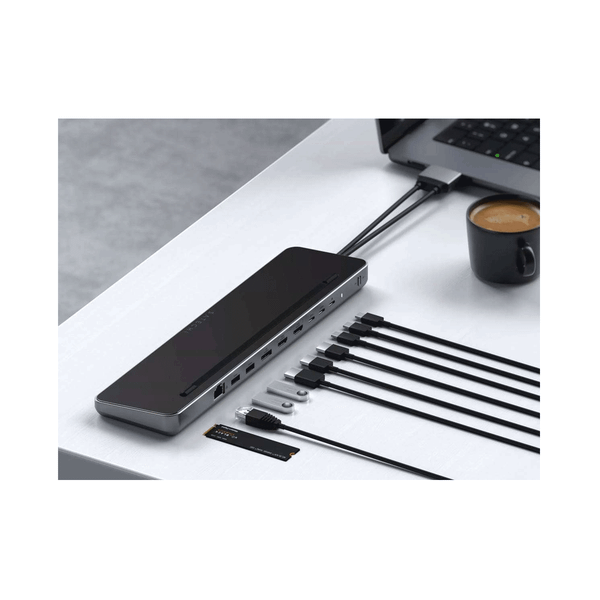Dock kiêm Hub chuyển đổi Satechi 10in2 xuất 2 màn hình với khe gắn SSD M2 SATA/NVMe / ST-DDSM