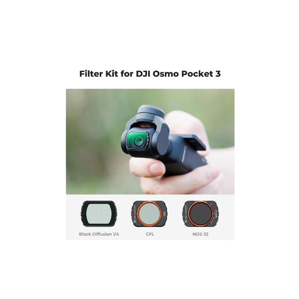  Kính lọc K&F Filter Set Nano-X Series for DJI Pocket 3 (CPL + Black-Mist 1/4+ ND2-32) 