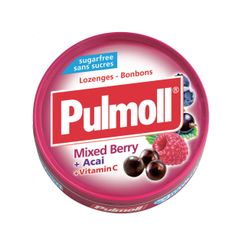 Kẹo Ngậm Không Đường Pulmoll Hỗn Hợp Quả Mọng + Acai + Vitamin C (Hộp 45g)