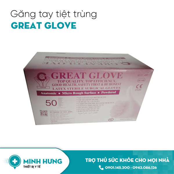 Găng Tay Tiệt Trùng Không Bột Great Glove ( 7)