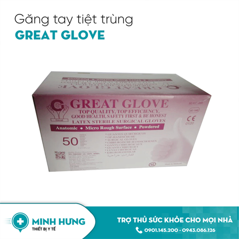 Găng Tay Tiệt Trùng Không Bột Great Glove ( 7)