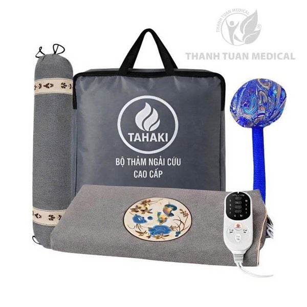 Bộ Thảm Ngải Cứu Tahaki (Thảm + Gối + Đấm Lưng) 0,6x1.5m