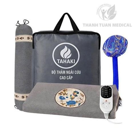 Bộ Thảm Ngải Cứu Tahaki (Thảm + Gối + Đấm Lưng) 0,6x1.5m