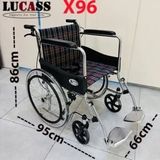 Xe lăn lucass X96 vành đúc, gấp gọn